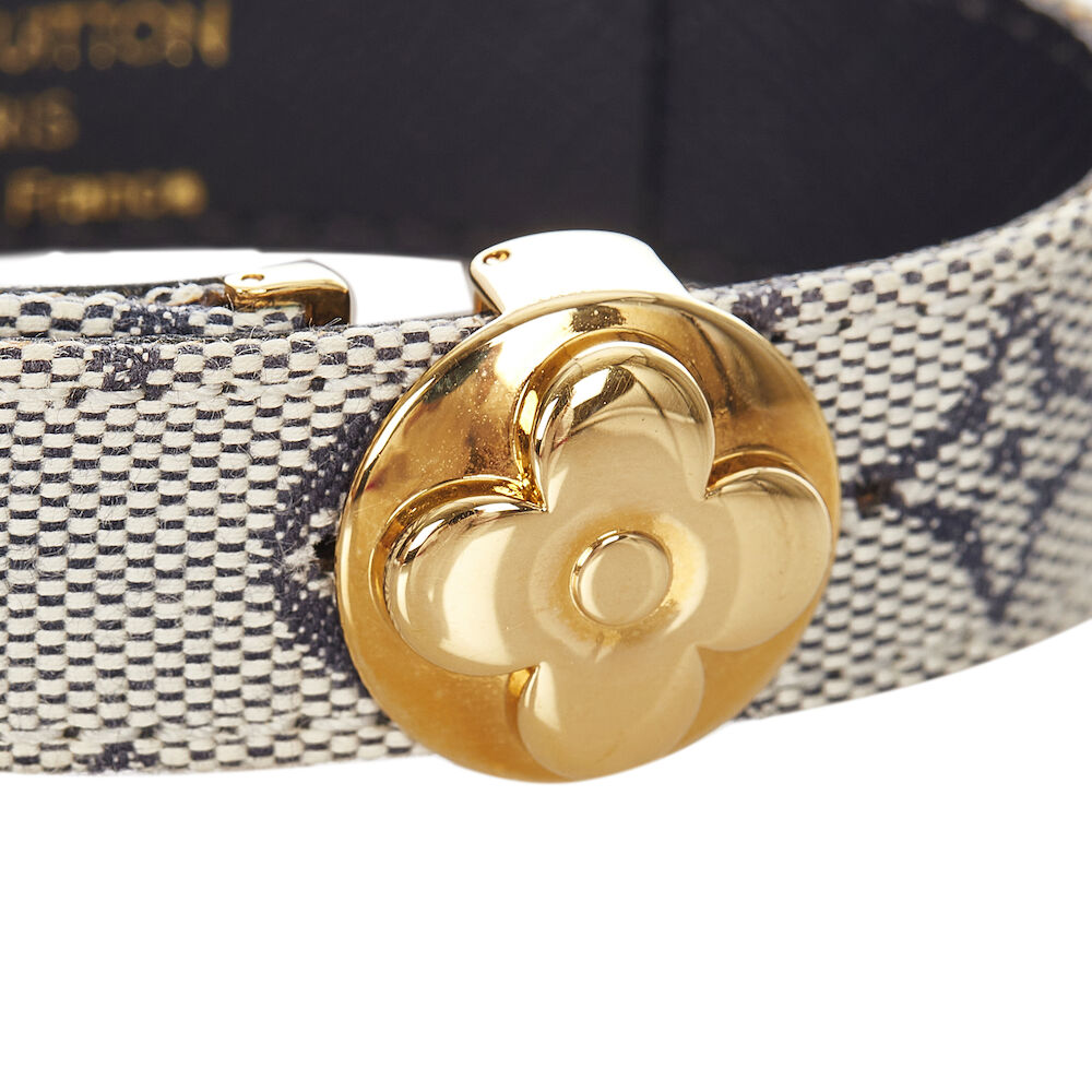 Louis Vuitton Gray Monogram Mini Lin Good Luck Bracelet Golden Grey Cloth  Metal Cloth ref.370093 - Joli Closet